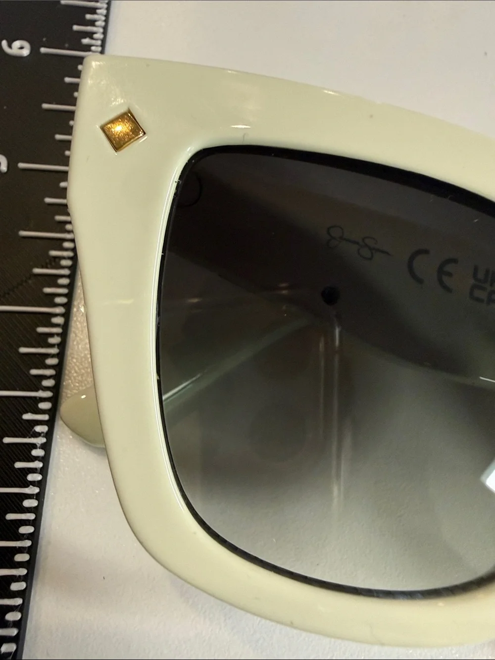Jessica Simpson Cream Cat-Eye Sunglasses with Gradient Lenses